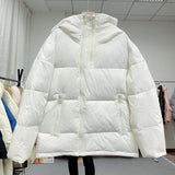 Women Winter Coats Puffer Jacket Down Coat Down Jacket Female White Duck Down Loose Hooded Thickened Bread Coat