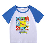 Children Pokemon Pikachu T Shirt Summer Clothing Short Sleeve T-shirt Men's Top
