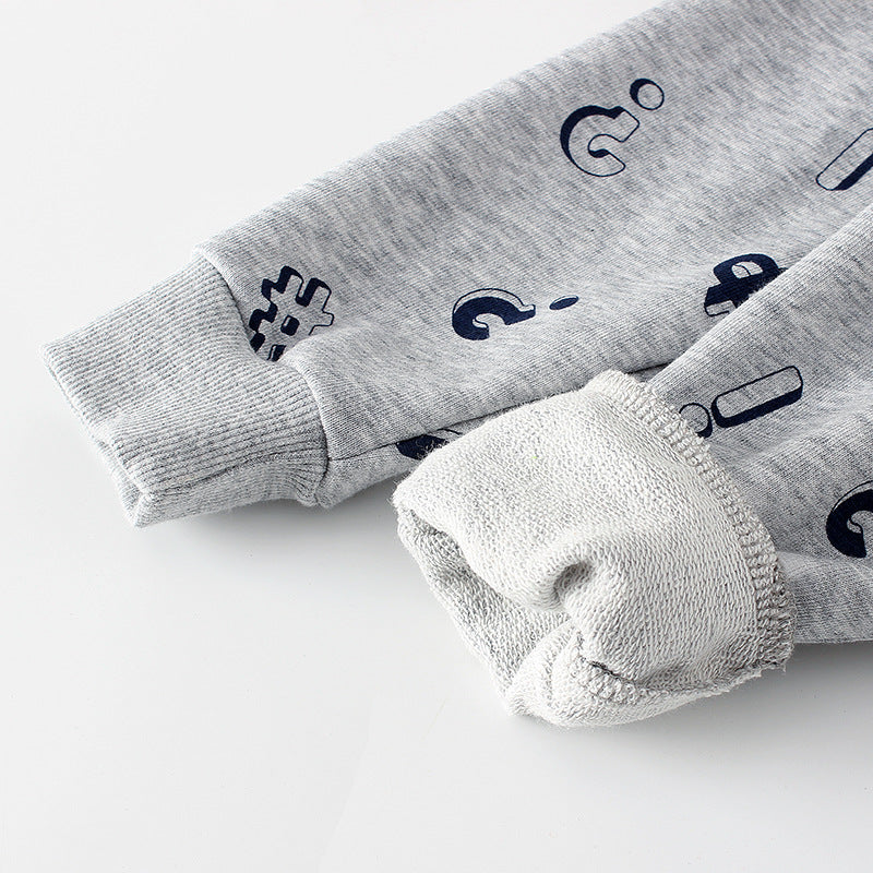 Children Boy Hoodie Spring and Autumn Long-Sleeved Sweater Printed Terry