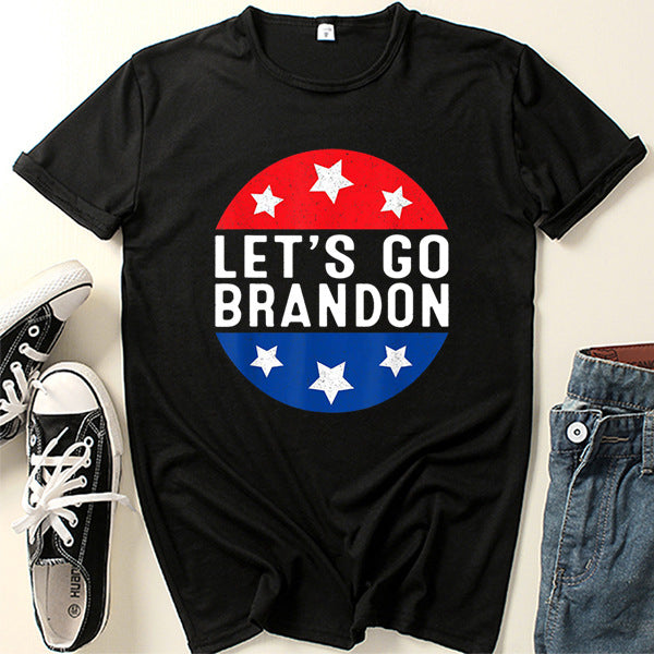 Let'S Go Brandon T Shirt Summer Xingx Pattern Short Sleeve T-Shirt