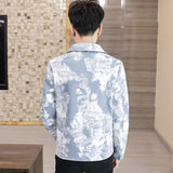 Paisley Denim Jacket Spring and Autumn Hooded Jacket Men's Autumn Jacket