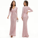 Olivia Wilde See Through Dress Long Sleeve Sequined Fishtail Dress Banquet Evening Dress Long Dress
