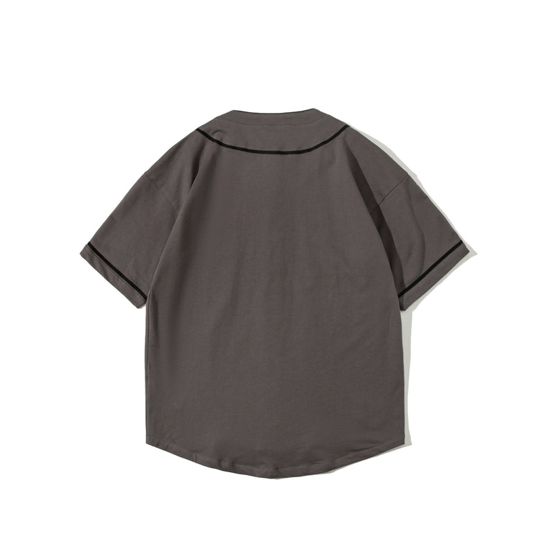 Baggy Baseball Jersey Men's Clothing Summer Baseball Collar Cardigan T-shirt Men's Loose