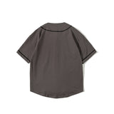 Baggy Baseball Jersey Men's Clothing Summer Baseball Collar Cardigan T-shirt Men's Loose