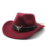 Cowboy Hats Jazz Top Hat Men and Women Autumn and Winter Felt Cap Broad-Brimmed Hat