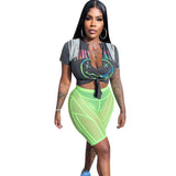 Maddy Euphoria Outfits Fashion Women's Wear Summer Printed Hip Hop Short Sleeve T-shirt