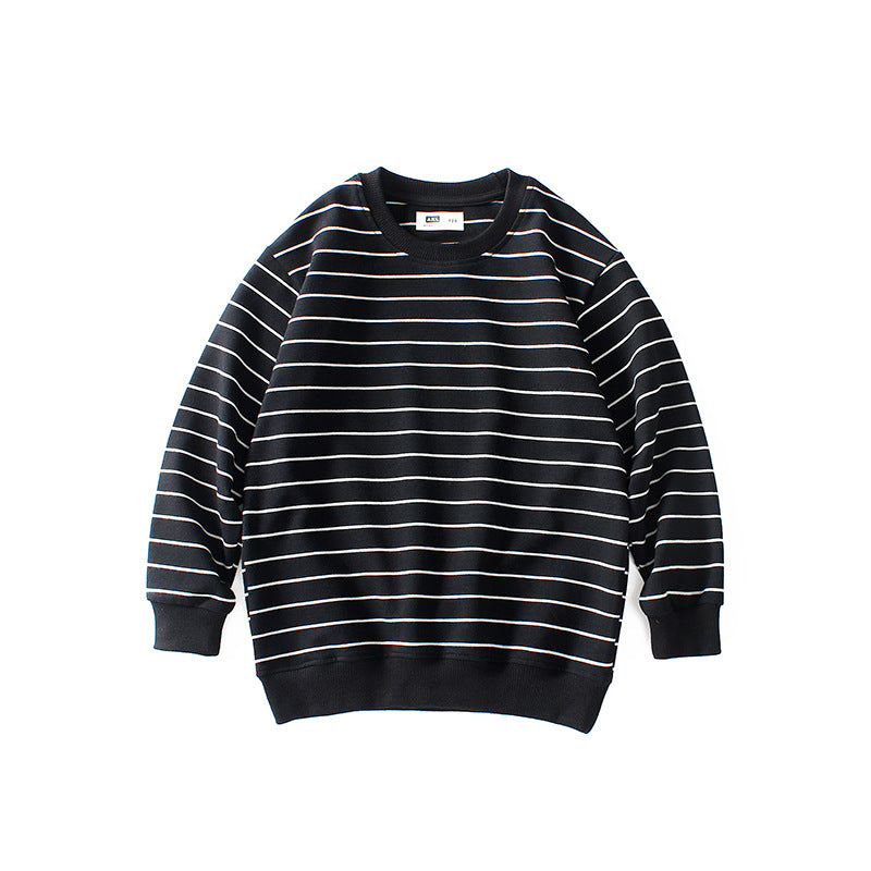 Children Boy Hoodie Jeans for Autumn Boy's Bathroom Striped Long Sleeve