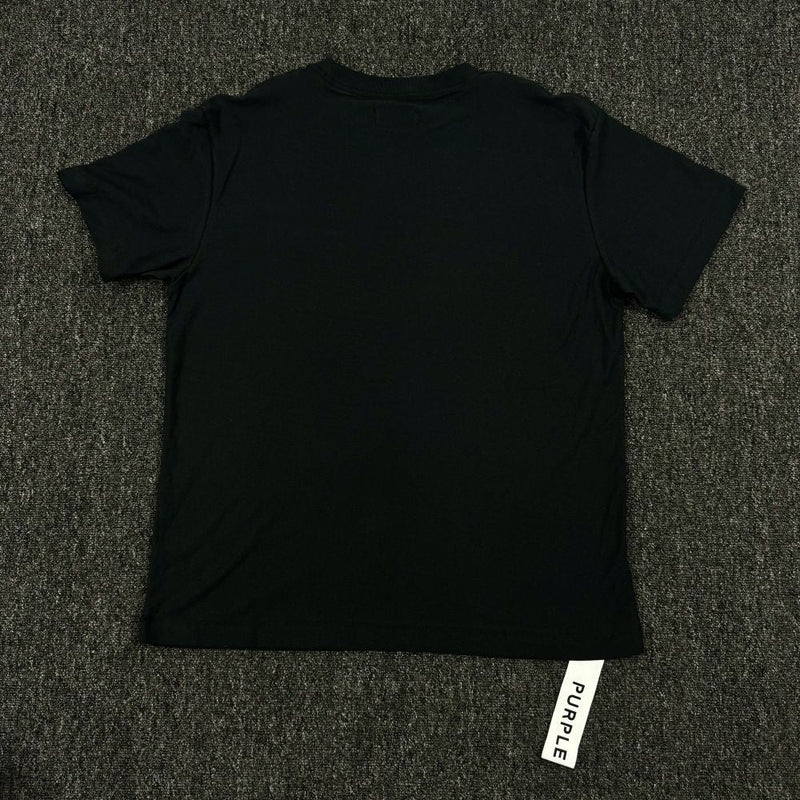 Purple Brand T Shirts Casual Short Sleeve Loose round Neck Graffiti Printing Black T-shirt