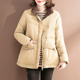 Women Winter Coats Puffer Jacket Down Coat Winter Drawstring Lightweight Down Jacket Stand Collar White Down Jacket