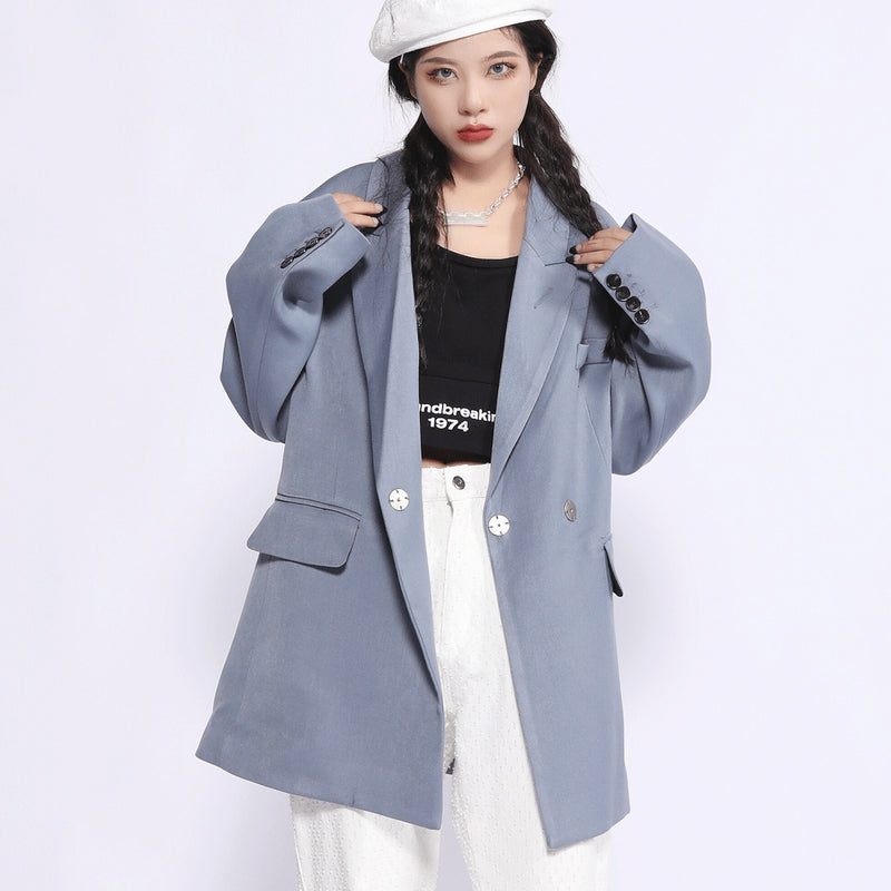 Men's Casual Suit Man Blzer Simple Style Solid Color Casual Suit Jacket Men's Loose Lapels Jacket Small Suit