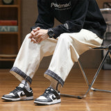 Mens Corduroy Pants Autumn and Winter Straight Loose Trousers Vintage Curling Wide Leg Men's Casual Pants