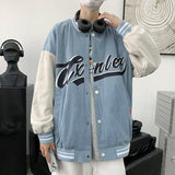 Blue Varsity Jacket Spring And Autumn Jacket Men 'S Baseball Uniform Men 'S Jacket Printed Jacket