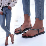 Women Open Toe Sandals Flats Summer Plus Size Slippers Beach Shoes