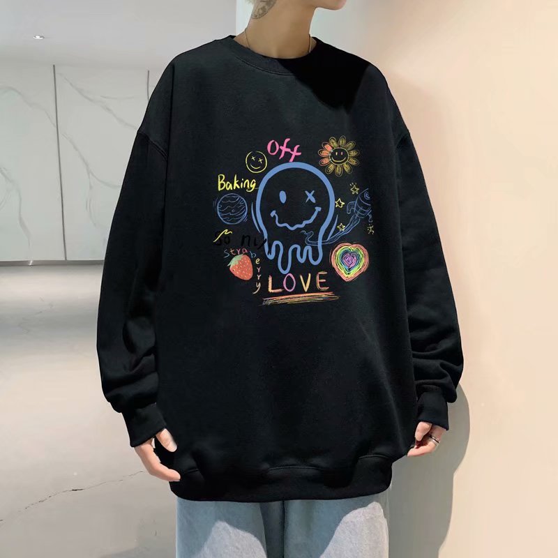 Men Sweatshirts Sweater round Neck Loose Spring and Autumn Coat Fall Men's Clothing