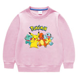 Children Pokemon Pikachu Hoodie Spring and Autumn Solid Color Cotton Sweater