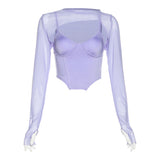 Music Festivals Rave Outfits Girls Tops Winter Women's Clothing Backless Slim Fit Vest round Neck
