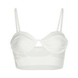 Music Festivals Rave Outfits Girls Tops Spring and Summer Women's Clothing Fashion Sexy Slim Solid Color