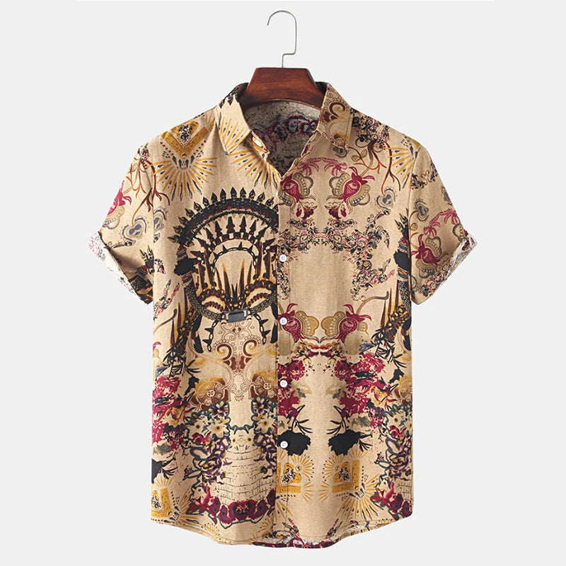 Men Hawaii Shirts Summer Fashion Short Sleeve Men's Shirt