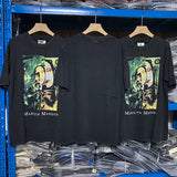 Marilyn Manson T Shirt Printed Short Sleeve Retro Distressed Loose Men's and Women's T-shirt