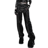 Julia Fox Low Rise Trousers Printed Low Waist Jeans Trousers