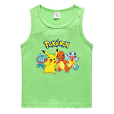 Children Pokemon Pikachu T Shirt Cotton Leisure Sweat Absorbing Sports Vest