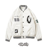 Beige Varsity Jacket Letter Embroidery Style Baggy Coat Men's and Women's Cotton-Padded Jacket Quilted Baseball Uniform Winter