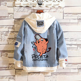 Comic Denim Jacket Anime Leisure Men's and Women's Coats Denim Jacket