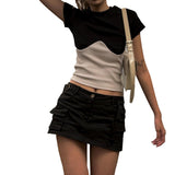 Music Festivals Rave Outfits Girls Tops Summer Women's Fashion round Neck Short Sleeves T-shirt