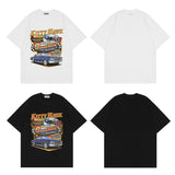 Preppy Aesthetic T Shirt Vintage Racing Short Sleeve T-shirt for Men