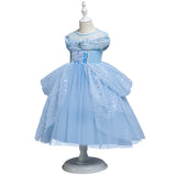 Halloween Frozen Dress Toddler Frozen Mesh Sleeveless Dress Cinderella Princess Dress