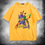 Men and Women Pokemon Pikachu T Shirt New Century Gospel Warrior Eva Cotton Short Sleeve T-shirt