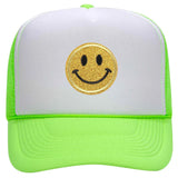 Smiley Face Cap Sponge Truck Mesh Cap Daddy Cap