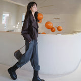 Cute Leather Jacket Women Spring and Autumn Jacket Loose-Fitting Student Coat