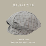 Check Beret Hat Spring/Summer Thin Beret Fashion Plaid