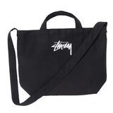 Stussy Handbag Simple Black Cotton Portable Tote Bag