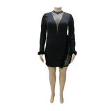 Nina Parker Black Dress Feather Diamond