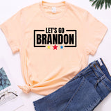 Let's Go Brandon T Shirt Letter Print Short-Sleeve T-shirt Women's Top