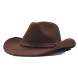 Cowboy Hats Top Hat Felt Hat Men's and Women's Horse Riding Hat Rolled Wool-like Fedora Hat