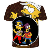 Homer Simpson Shirt Summer Print Short-Sleeved Casual T-shirt