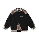 Cream Color Varsity Jacket Spring and Autumn Retro Oversize Baseball Uniform