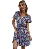 Emery Rose Dresses Casual Vacation Jumpsuit Skirt Summer Printed Lady A- line Skirt