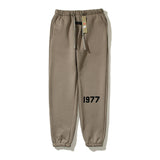 Kanye West Sunday Service Pant 1977 Flocked Printed Duplex Trousers Leisure Tappered Fleece Lined