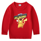 Children Pokemon Pikachu Hoodie Spring and Autumn Bottoming Shirt Boys' T-shirt