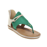 Flat Dress Sandals Summer Flat Flip-Flops Plus Size Zipper Hollowed Leisure Women's Sandals