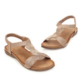Flat Dress Sandals Summer Flat Hollowed Plus Size Casual Sandals
