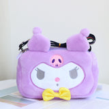 My Melody Bag Cartoon Cinnamoroll Babycinnamoroll Clow M Shoulder Bag Cute Double Layer Zipper Storage Plush Crossbody Bag
