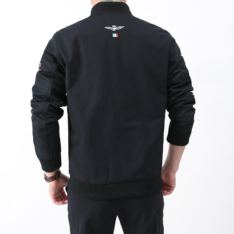 Graphic Leather Jacket Women's Spring and Autumn Men's Coat Autumn Workwear Aircraft Jacket Top