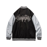 Black Varsity Jacket Autumn Loose Teen Casual Contrast Color Fresh Men's Jacket