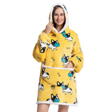 Hoodies Blankets Lengthen and Thicken Homewear Pajamas Flannel