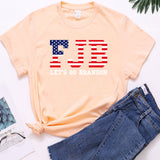 Let's Go Brandon T Shirt Top Women's Letter Print Short-Sleeve T-shirt Women